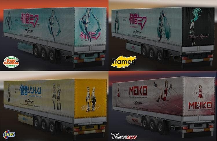 VOCALOID TRAILERS PACKS – Trailers mod for Euro Truck Simulator 2