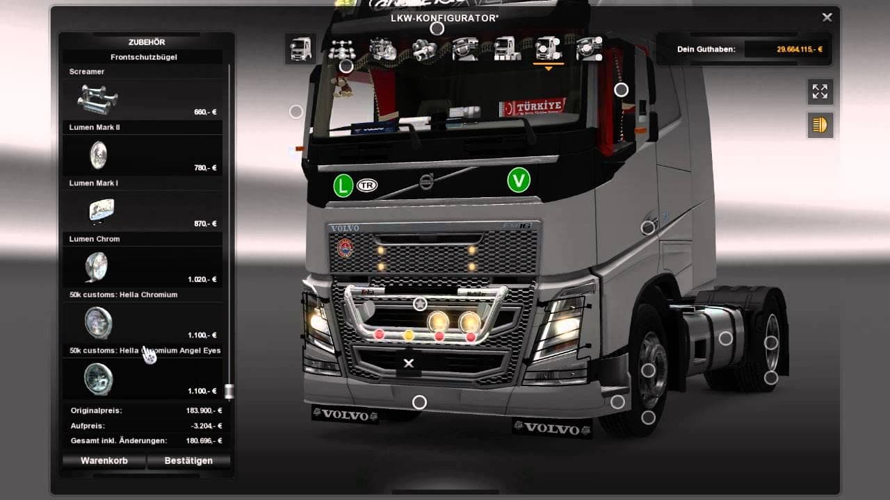 VOLVO FH16 2012 + INTERIOR – Parts mod for Euro Truck Simulator 2