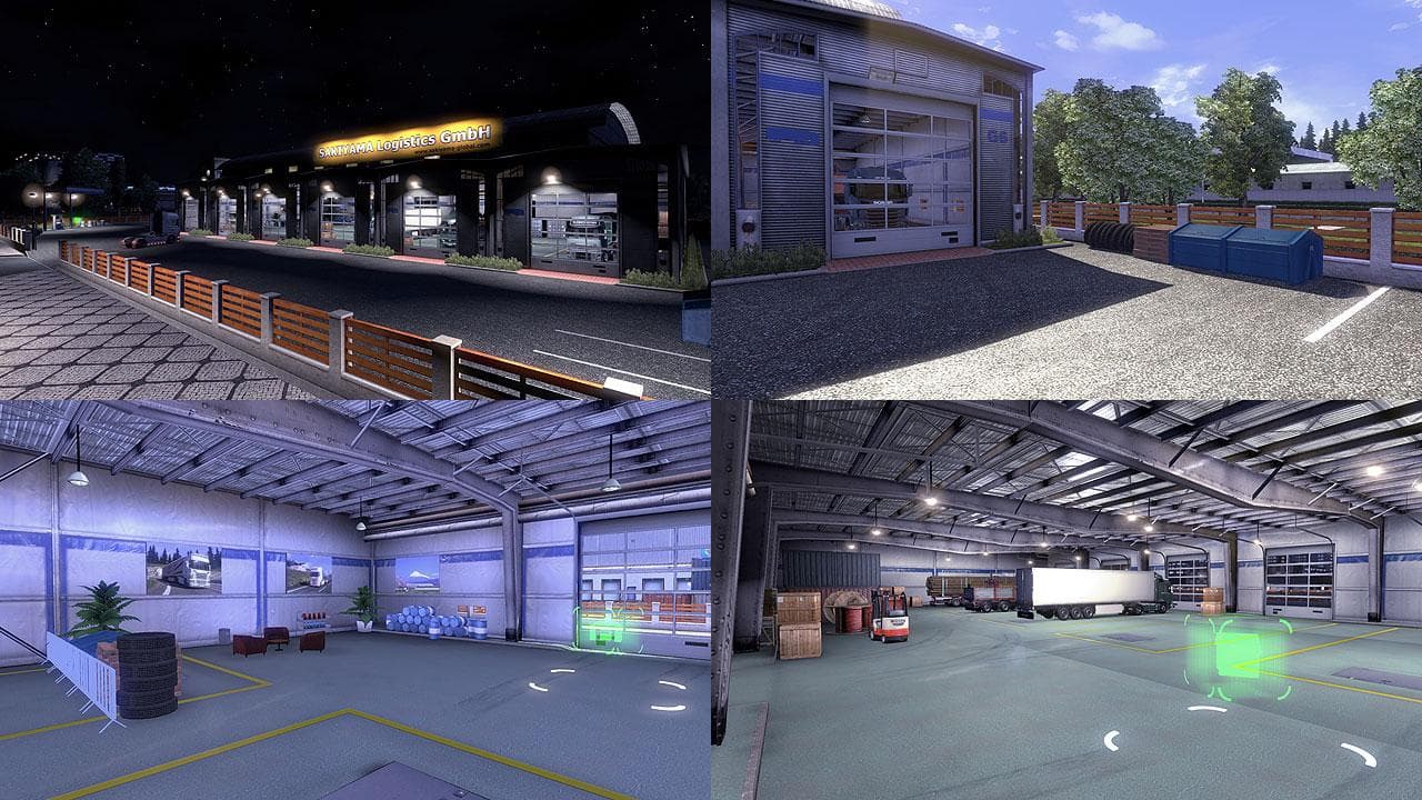 CUSTOM LARGE GARAGE TYPE B – Parts mod for Euro Truck Simulator 2