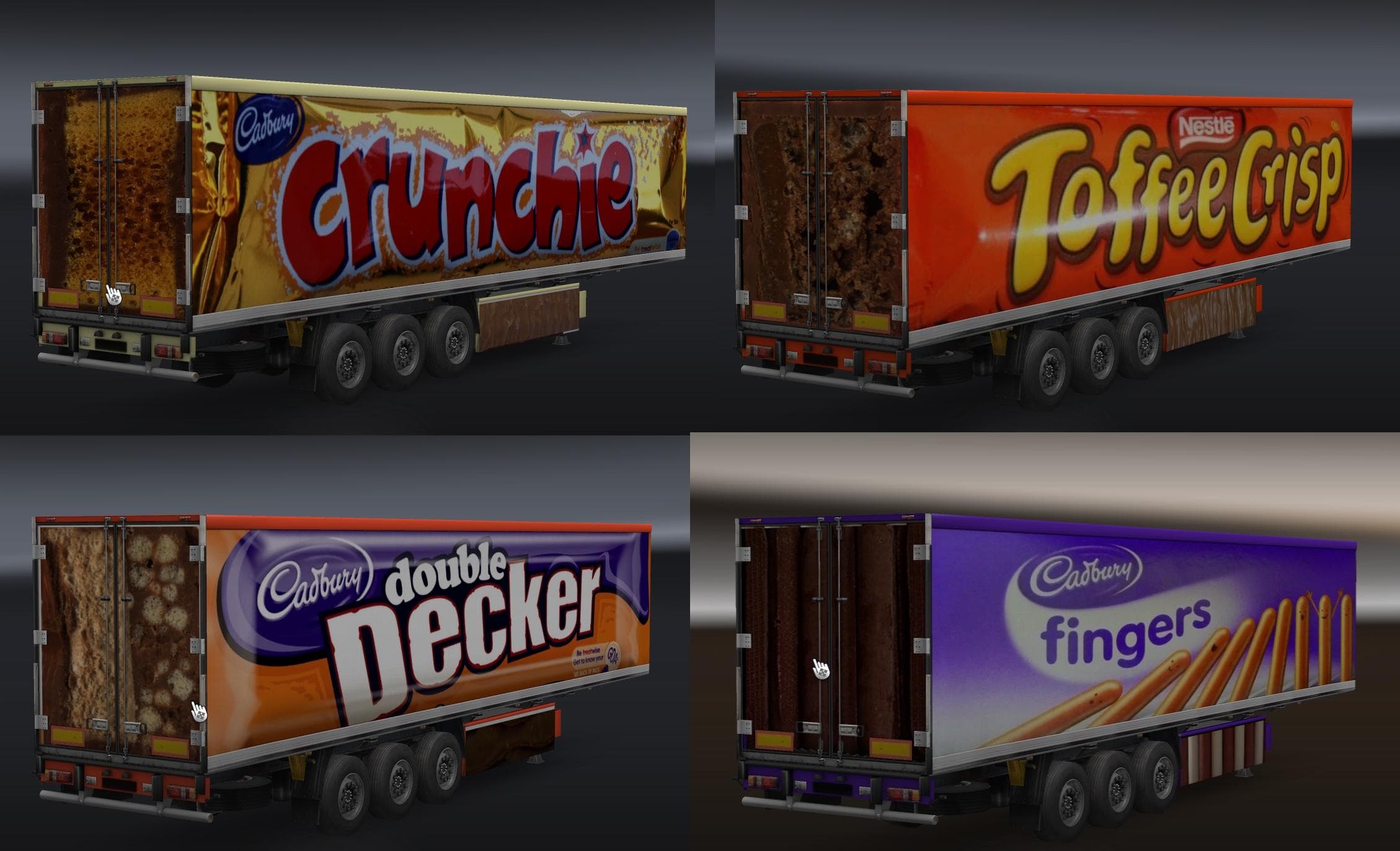 Chocolate Trailers Pack – UK – Trailers mod for Euro Truck Simulator 2