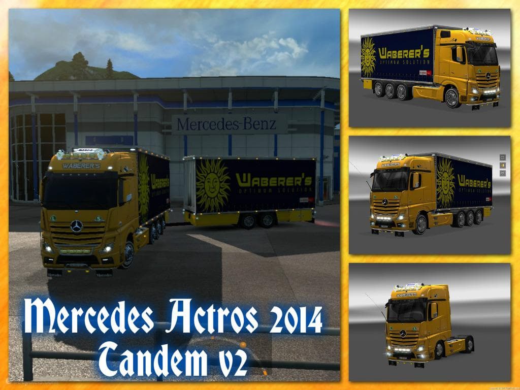 Mercedes Actros 2014 Tandem v2 1.18x – Trucks mod for Euro Truck Simulator 2