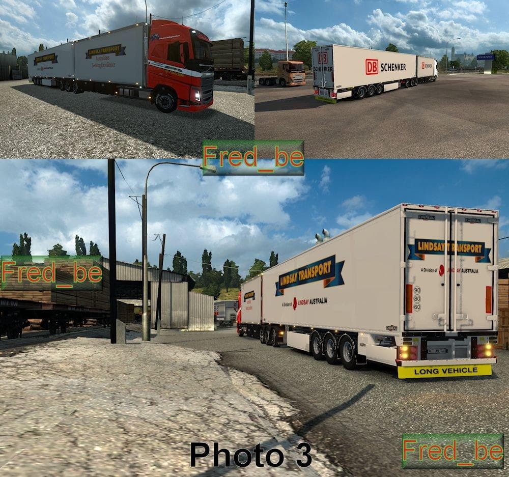 PACK VOLVO FH2012 TANDEM (25 METERS) 1.18.X – Trailers mod for Euro Truck Simulator 2