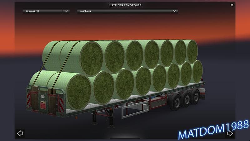 ROUNDBALES GRASS V3 1.19 – Trailers mod for Euro Truck Simulator 2