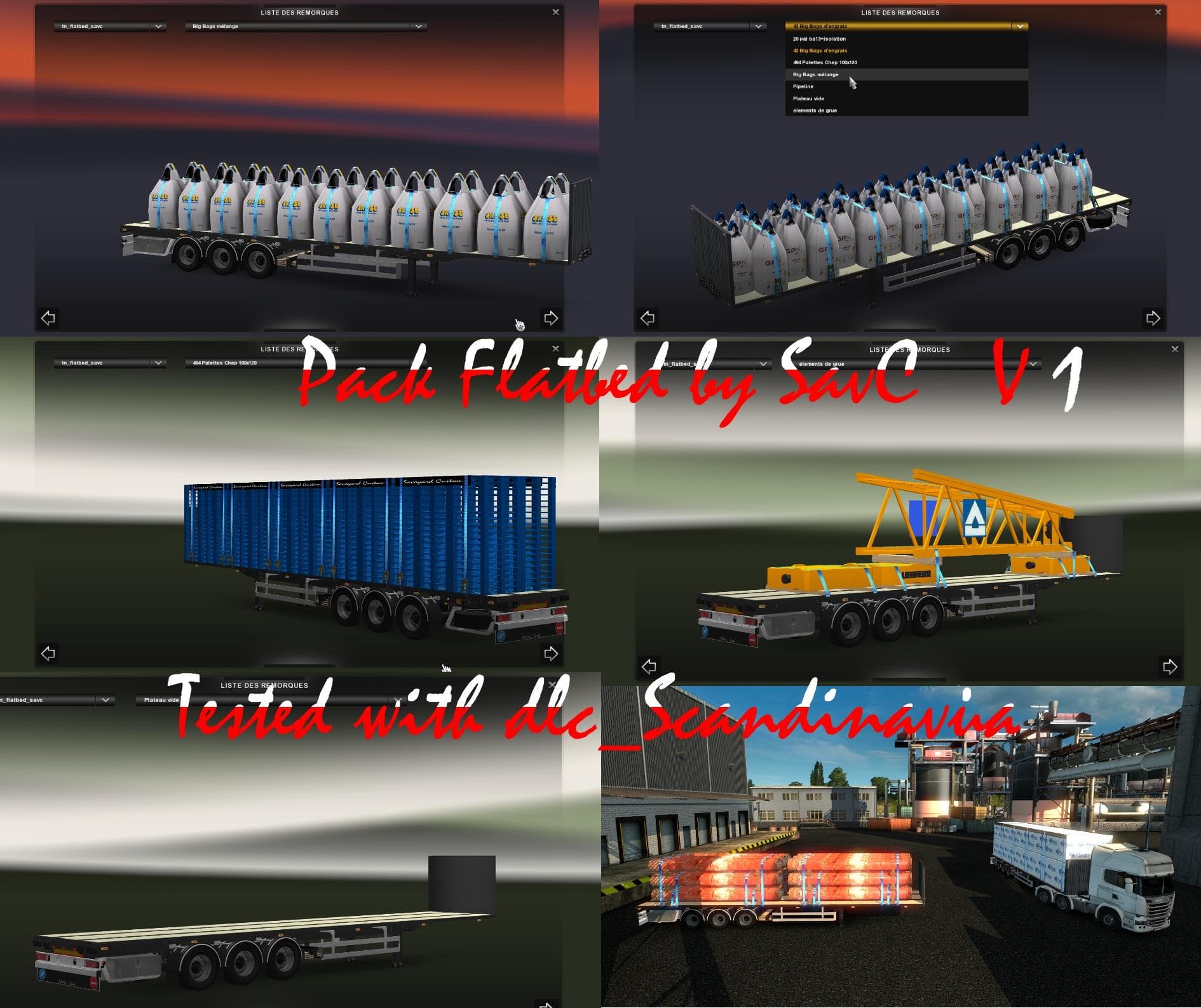 FLATBED PACK – Trailers mod for Euro Truck Simulator 2
