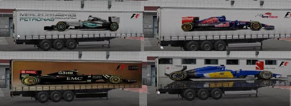 FORMULA 1 TRAILERS PACK – Trailers mod for Euro Truck Simulator 2