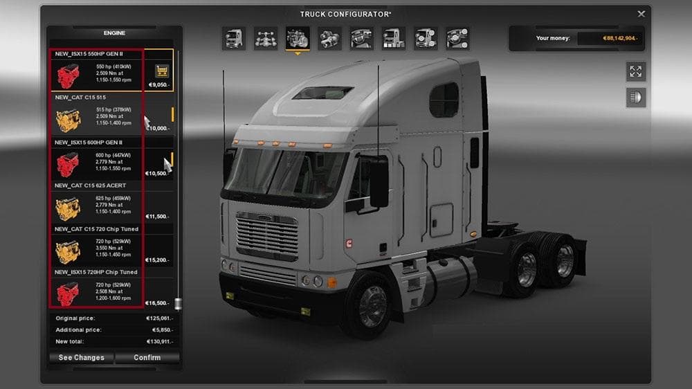 FREIGHTLINER ARGOSY ENGINE + SOUND PACK – Parts mod for Euro Truck Simulator 2