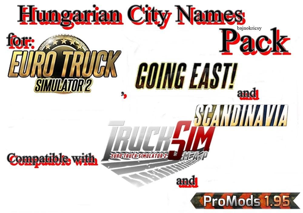 HUNGARIAN CITY NAMES PACK FOR 1.19 – Maps mod for Euro Truck Simulator 2