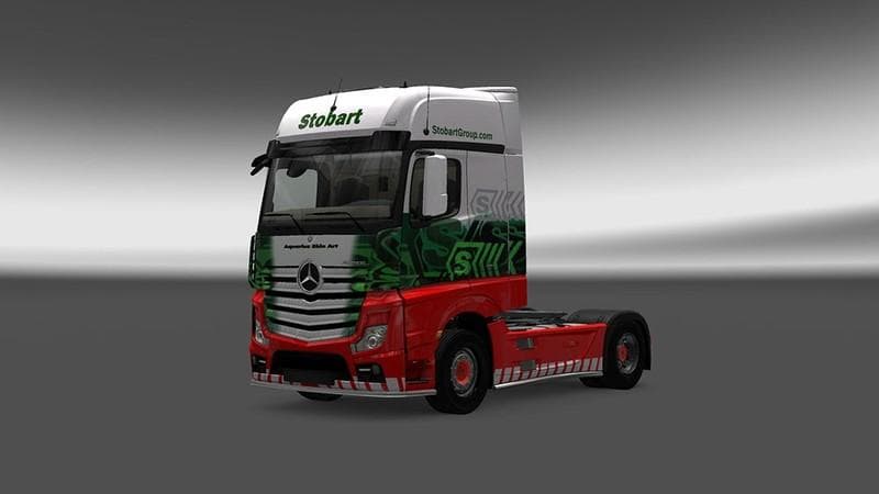 MERCEDES NEW ACTROS STOBART – Skins mod for Euro Truck Simulator 2