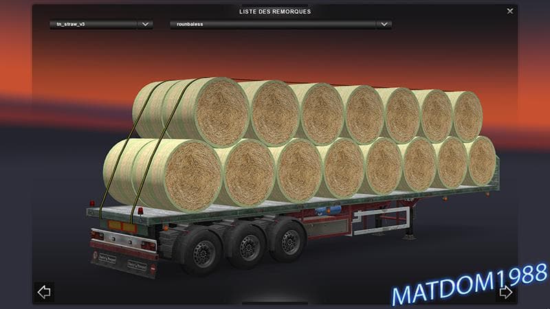 ROUNDBALES STRAW – Trailers mod for Euro Truck Simulator 2