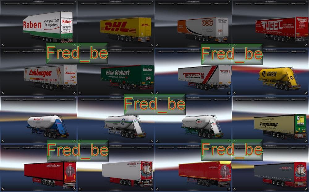TRAILER PACK BY FRED_BE V3 1.19.X – Trailers mod for Euro Truck Simulator 2