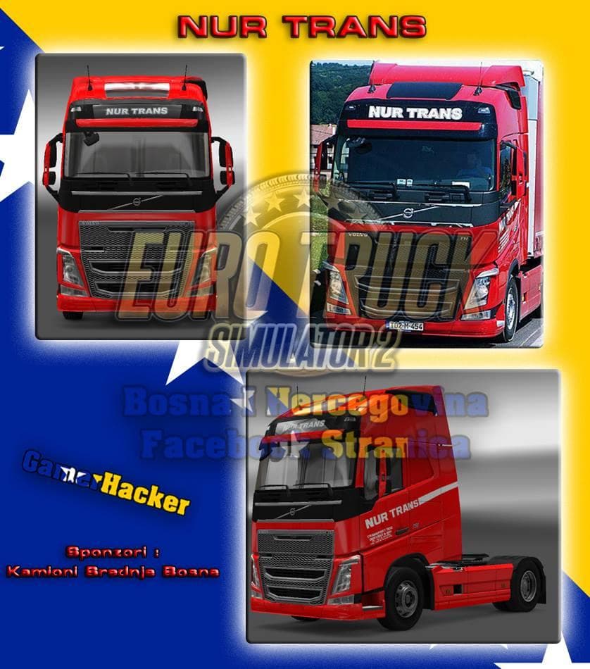 VOLVO FH NUR TRANS RED SKIN – Skins mod for Euro Truck Simulator 2