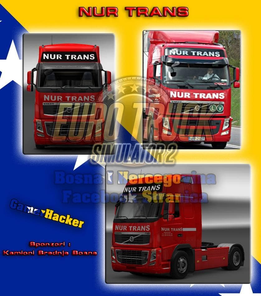 VOLVO FH16 CLASSIC NUR TRANS RED SKIN – Skins mod for Euro Truck Simulator 2