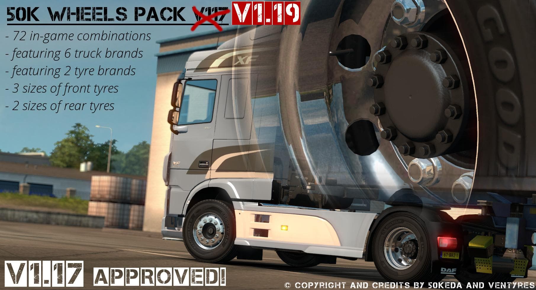 50K WHEELS PACK [1.17 – 1.19] – Parts mod for Euro Truck Simulator 2