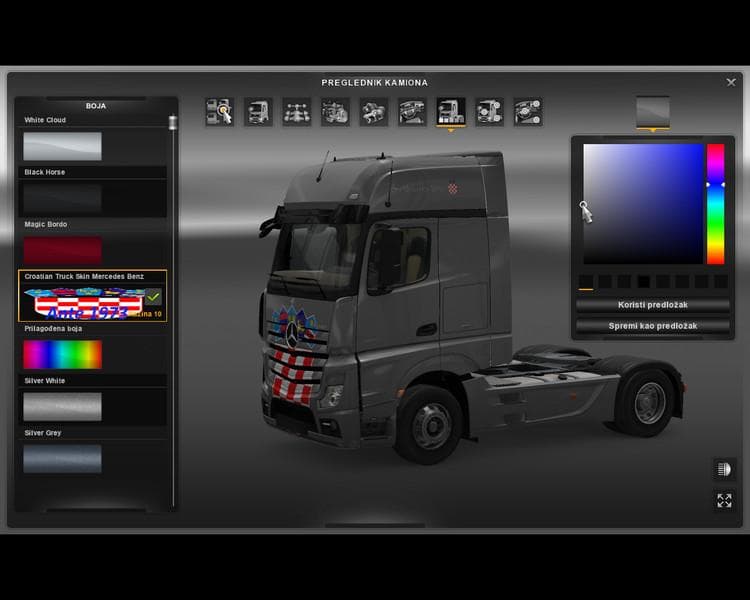CROATIAN MB ACTROS 2014 – Skins mod for Euro Truck Simulator 2