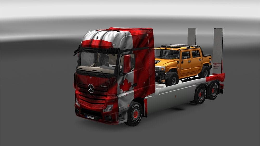 MERCEDES ACTROS MP4 FLATBED + TRAILER V2 – Trailers mod for Euro Truck Simulator 2