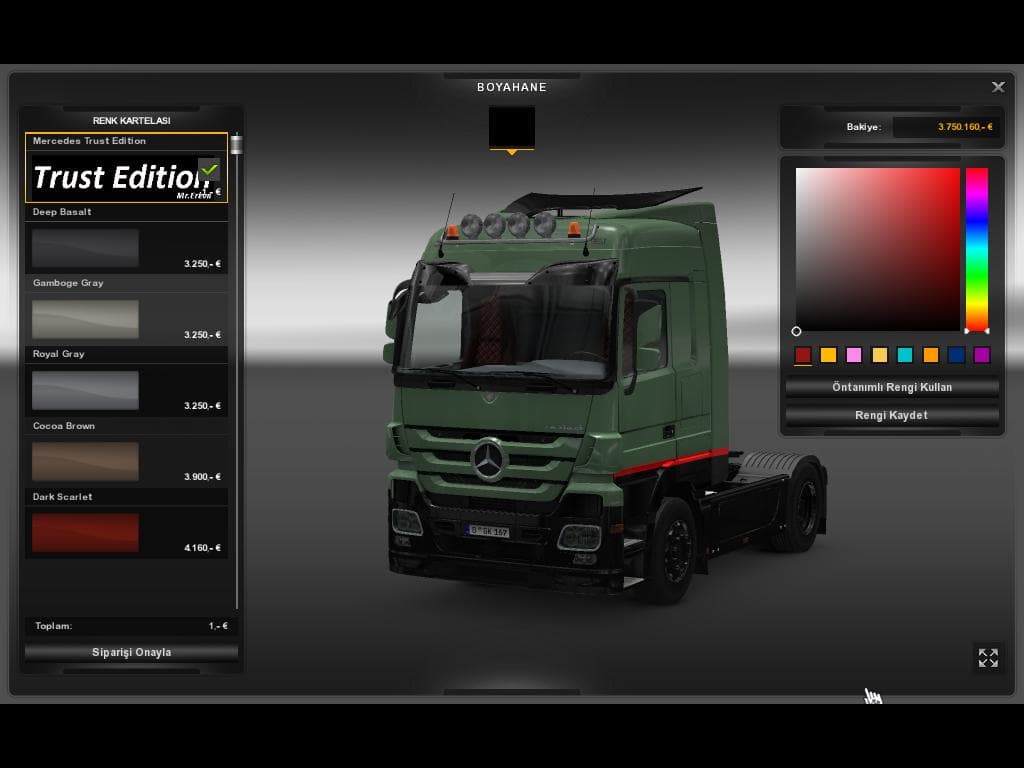 MERCEDES TRUST EDITION MP3 1.19X – Trucks mod for Euro Truck Simulator 2