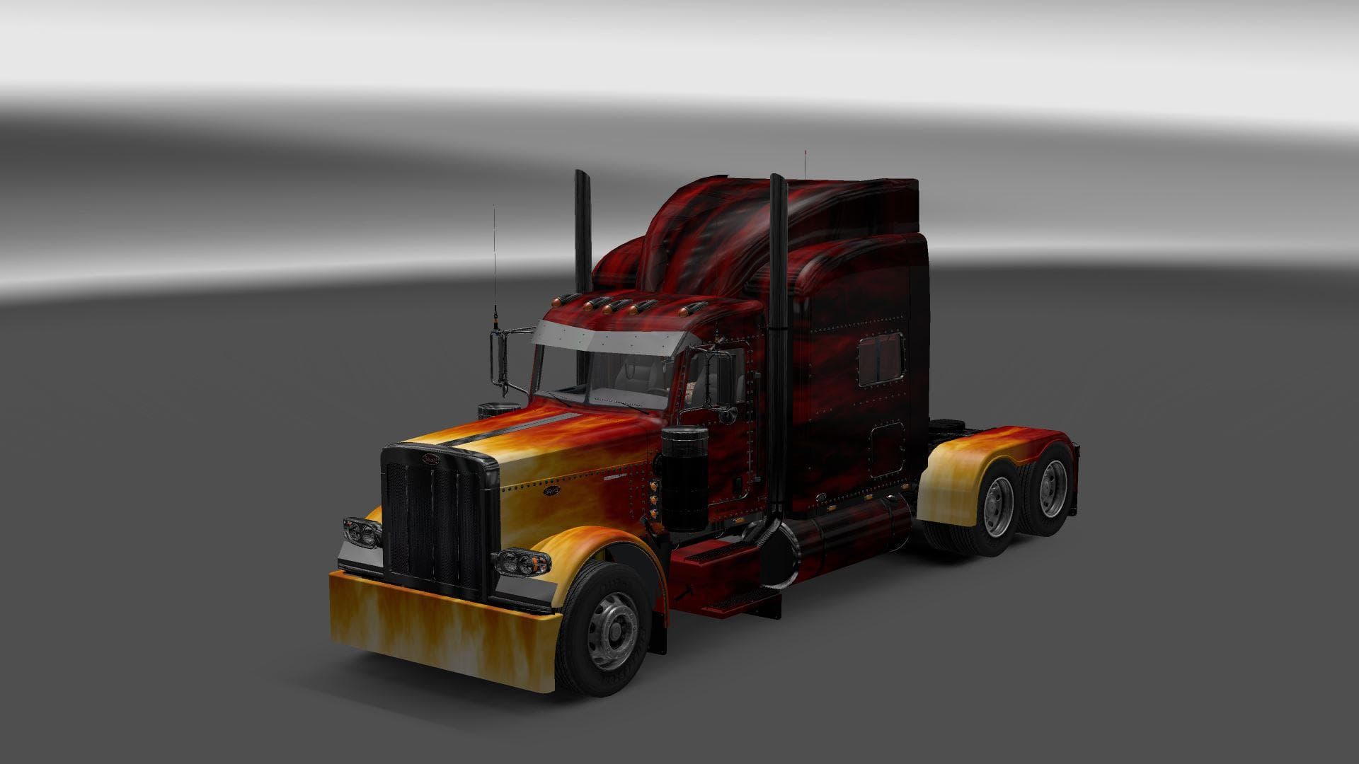 FIRE AIRBRUSH SKIN FOR PETERBILT 389 – Skins mod for Euro Truck Simulator 2