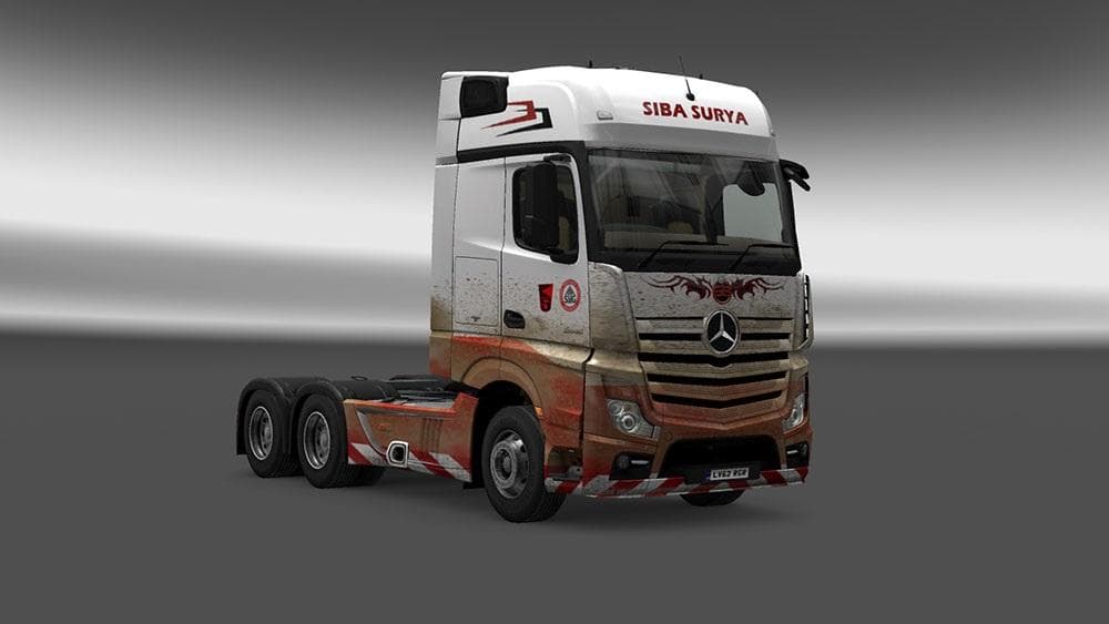 MERCEDES ACTROS MP4 2014 SIBA SURYA SKIN – Skins mod for Euro Truck Simulator 2