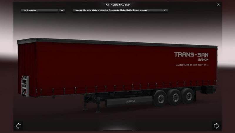 SEMITRAILER KRONE TRANS-SAN 1.20.1 – Trailers mod for Euro Truck Simulator 2