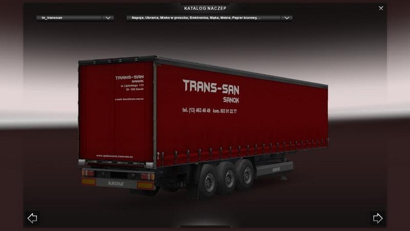 SEMITRAILER KRONE TRANS-SAN 1.20.1 screenshot 3