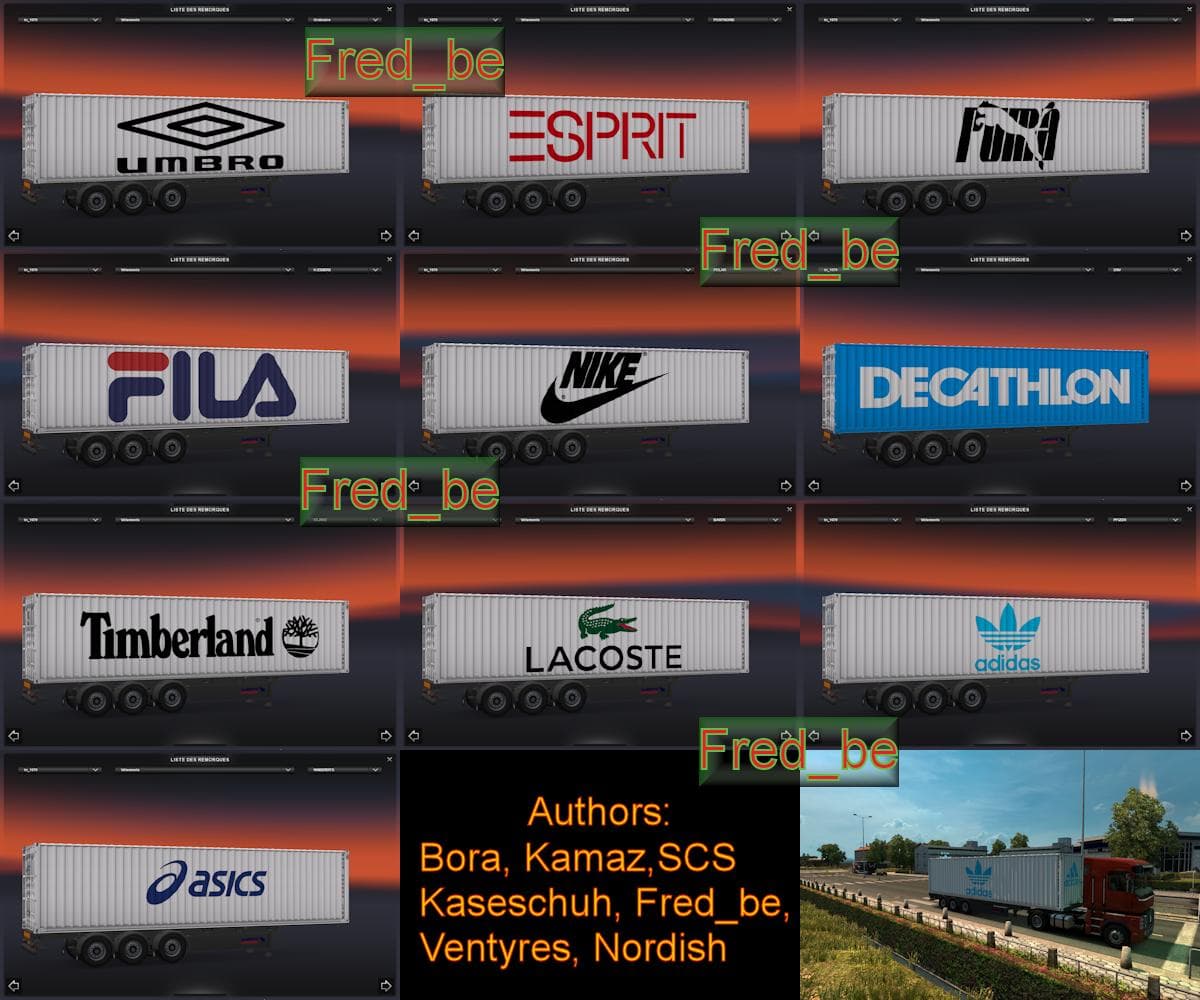 TRAILER PACK CONTAINER 40FT – Trailers mod for Euro Truck Simulator 2