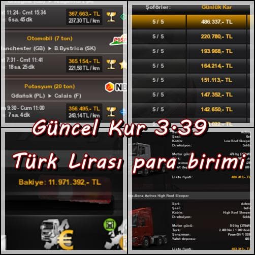 TURKISH MONEY MOD 1.20 – Skins mod for Euro Truck Simulator 2