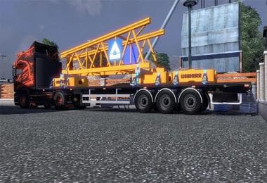 FLATBED WITH CRANE ELEMENT – Trailers mod for Euro Truck Simulator 2