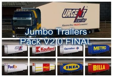 JUMBO TRAILERS PACK FINAL – Trailers mod for Euro Truck Simulator 2