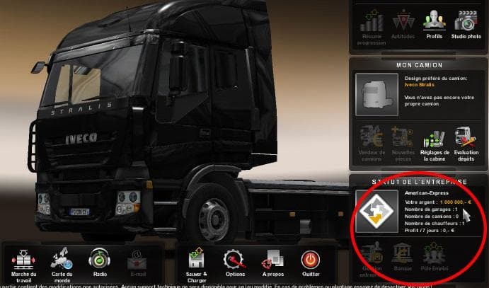 MONEY START 1M Mod – Parts mod for Euro Truck Simulator 2