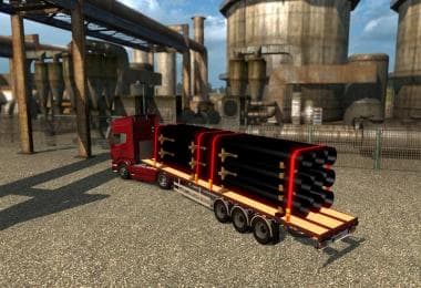 PIPE FLATBED TRAILER – Trailers mod for Euro Truck Simulator 2
