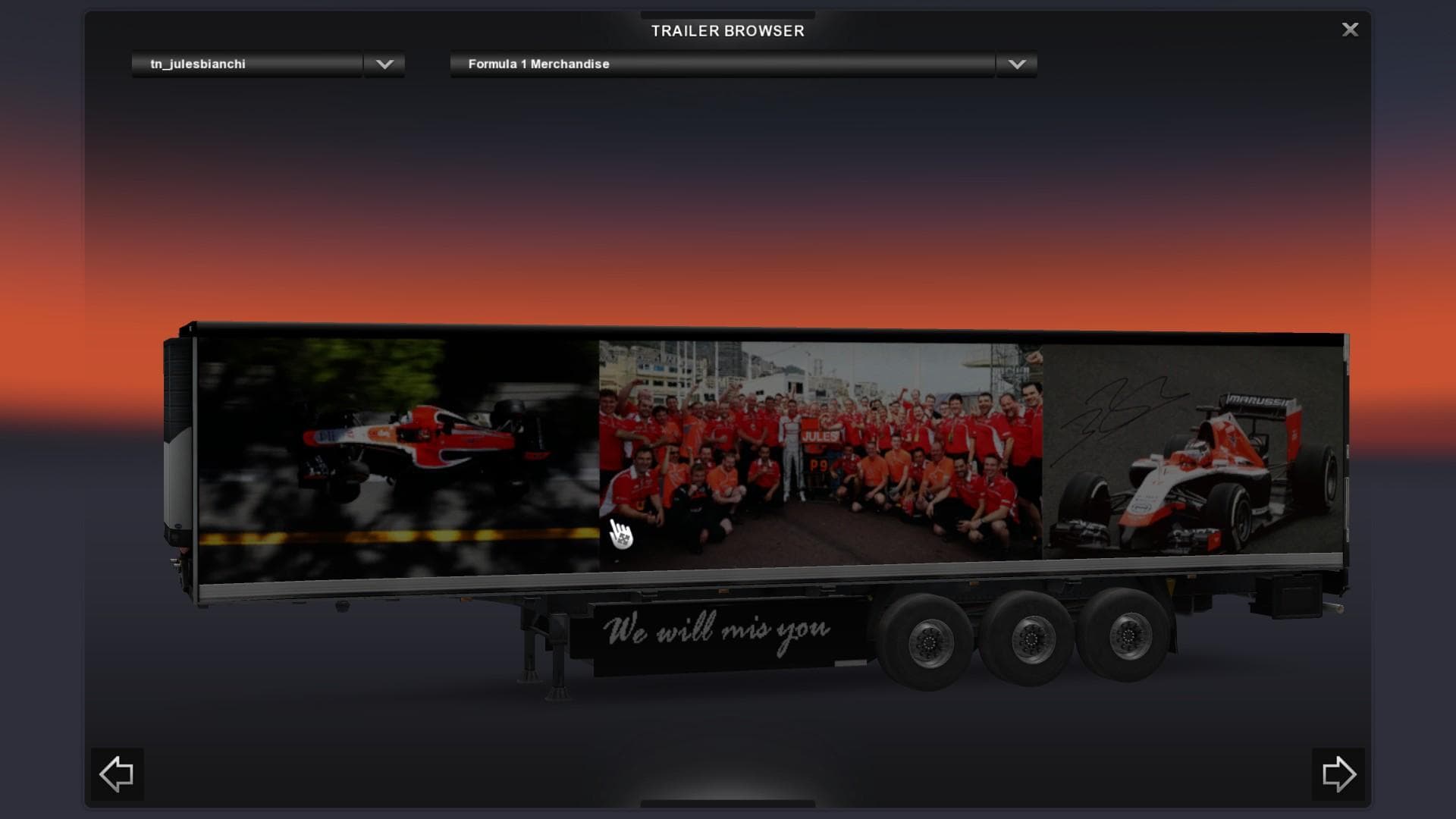 JULES BIANCHI TRIBUTE TRAILER – Skins mod for Euro Truck Simulator 2