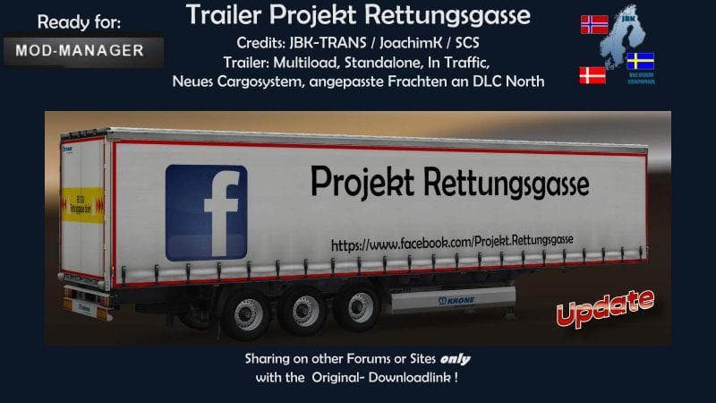 JBK TRAILER PROJEKT RETTUNGSGASSE – Trailers mod for Euro Truck Simulator 2