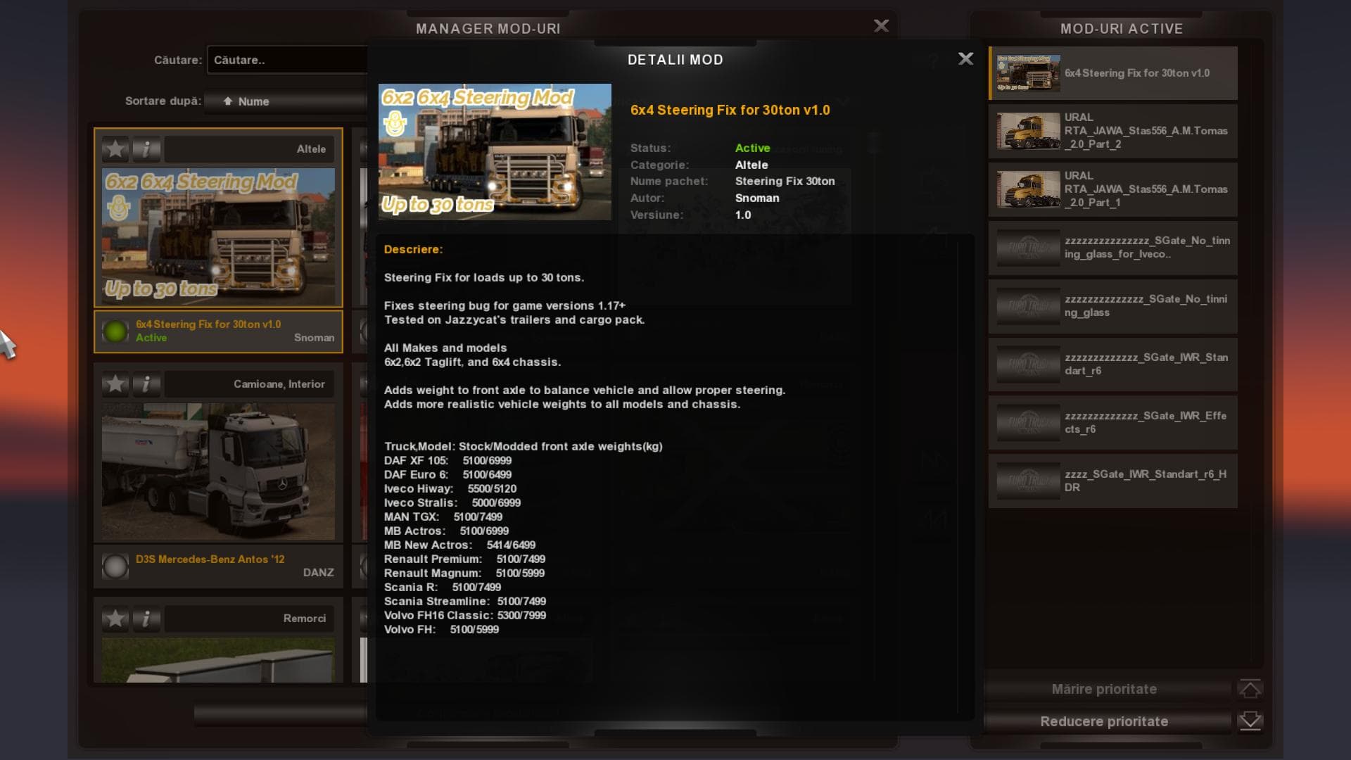 Steering fix for heavy loads 6x2 and 6x4 chassis – Parts mod for Euro Truck Simulator 2