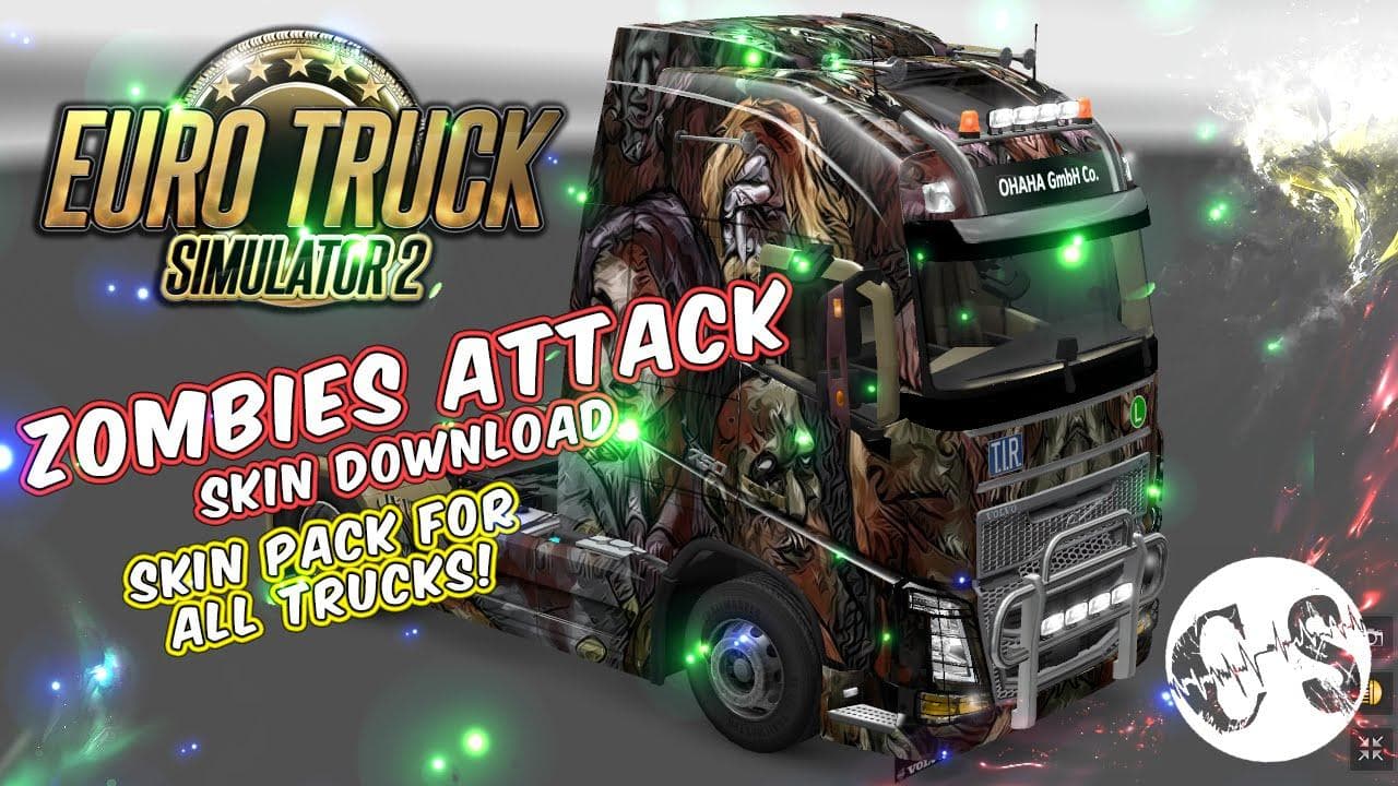 ZOMBIES ATTACK SKIN PACK FOR ALL TRUCKS – Skins mod for Euro Truck Simulator 2