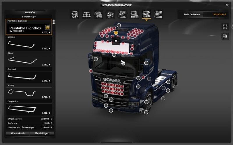 Allround lightbox – Parts mod for Euro Truck Simulator 2