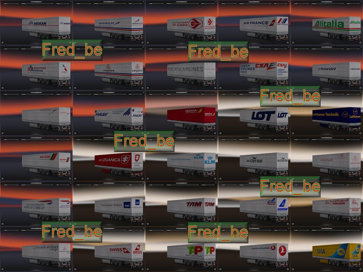 TRAILER PACK UNIVERSAL AIRLINES V1.21 1.21.X – Trailers mod for Euro Truck Simulator 2