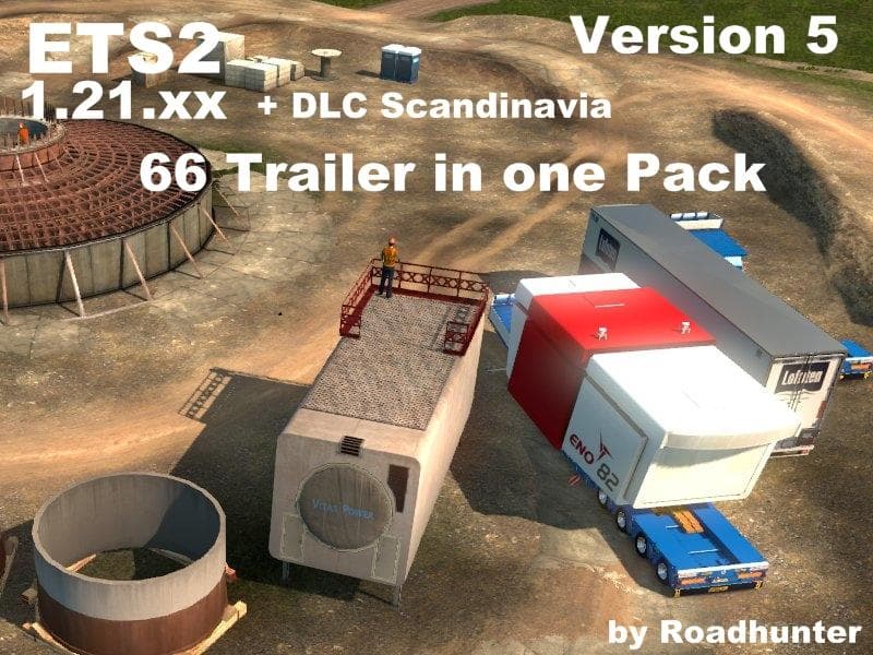 66 ROADHUNTER HEAVY TRAILERS PACK – Trailers mod for Euro Truck Simulator 2