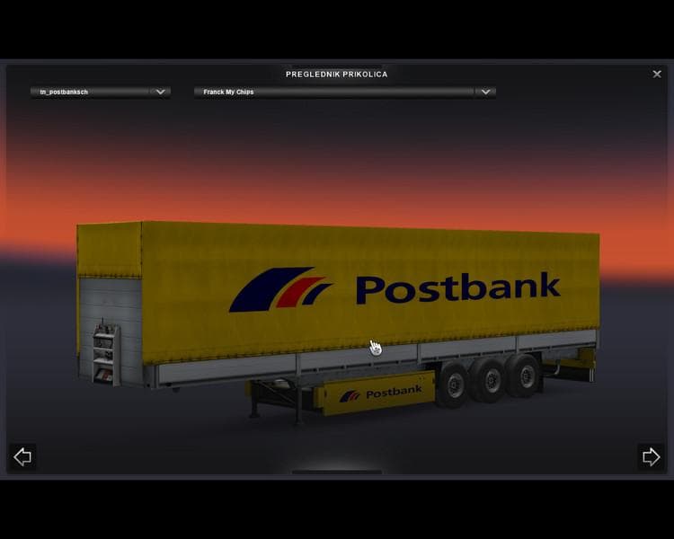 POSTBANK SCHMITZ V1.0 – Trailers mod for Euro Truck Simulator 2