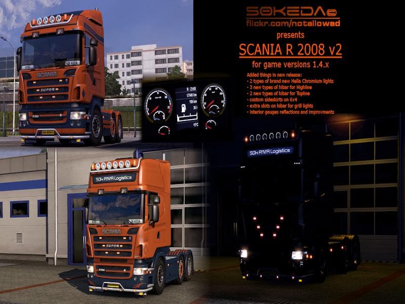 SCANIA R2008 BY 50KEDA V2.0 – Parts mod for Euro Truck Simulator 2