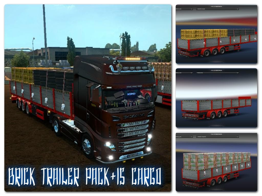 BRICK TRAILER PACK 1.21.X – Trailers mod for Euro Truck Simulator 2