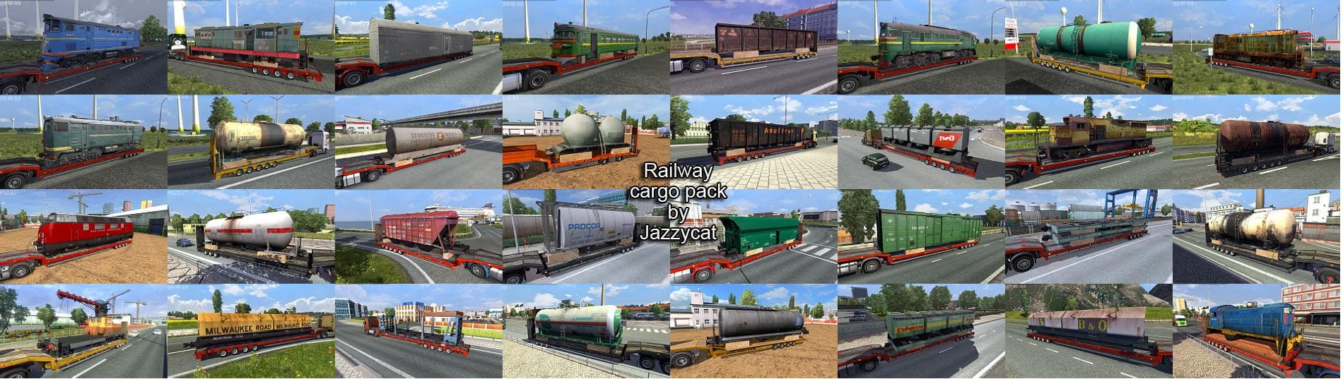 Railway cargo pack by Jazzycat v1.7 – Trailers mod for Euro Truck Simulator 2