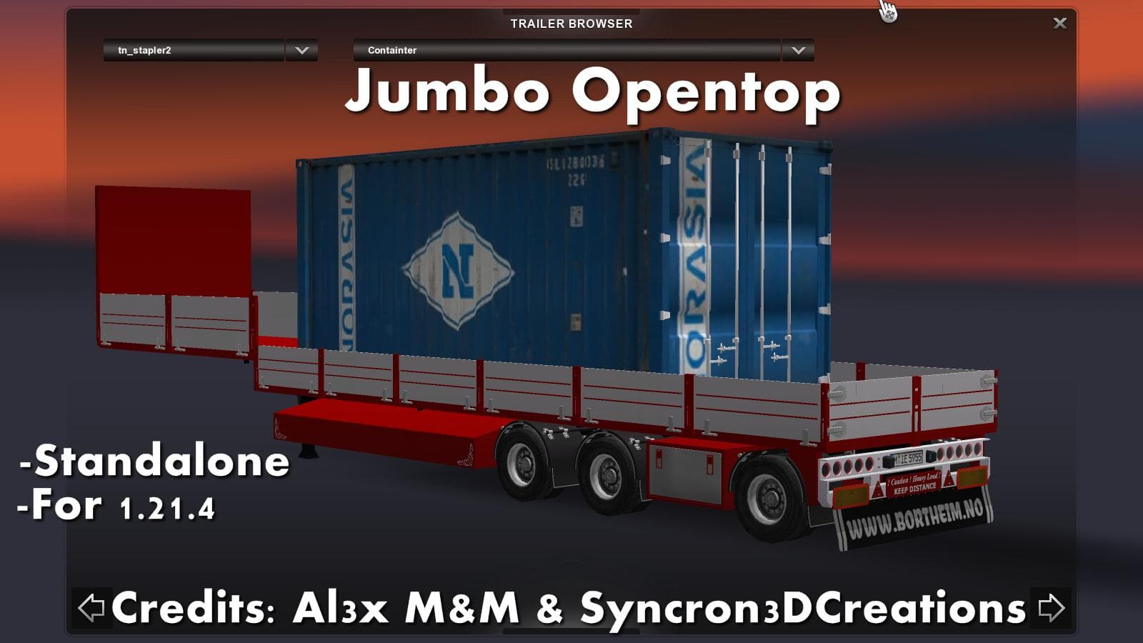 JUMBO OPENTOP TRAILER – Trailers mod for Euro Truck Simulator 2