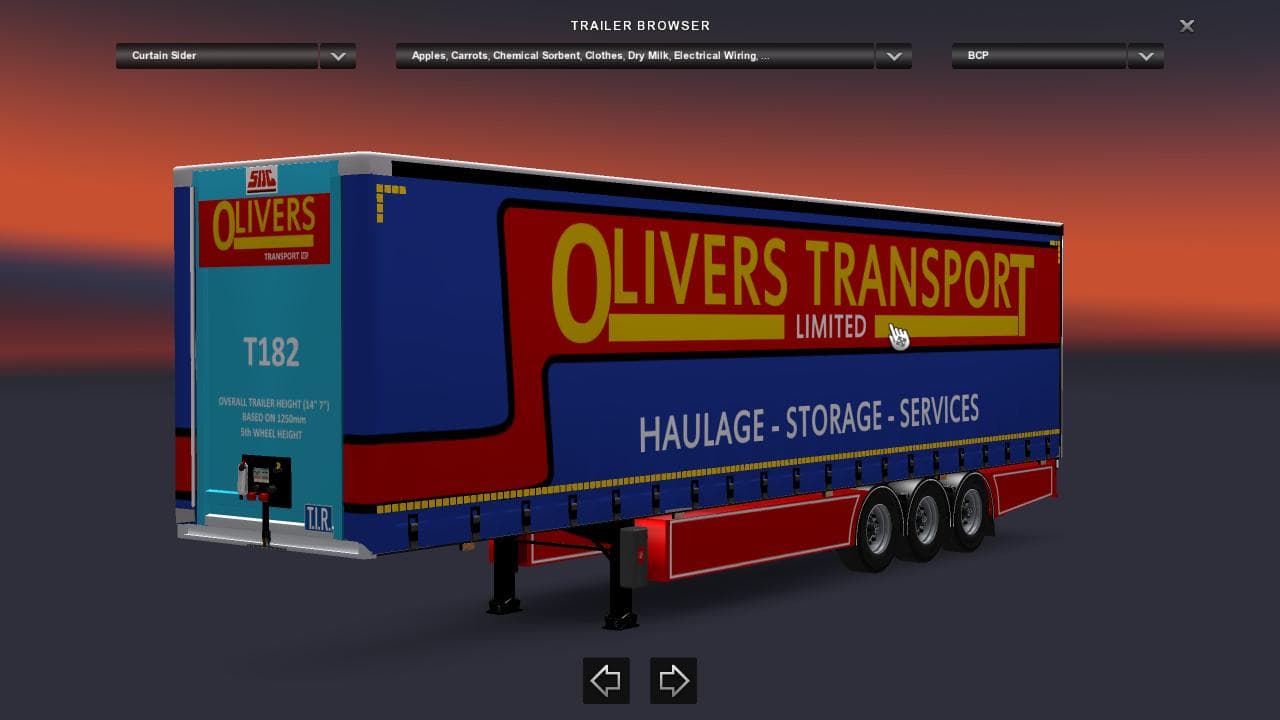 Olivers transport sdc trailer 1.22.x – Trailers mod for Euro Truck Simulator 2