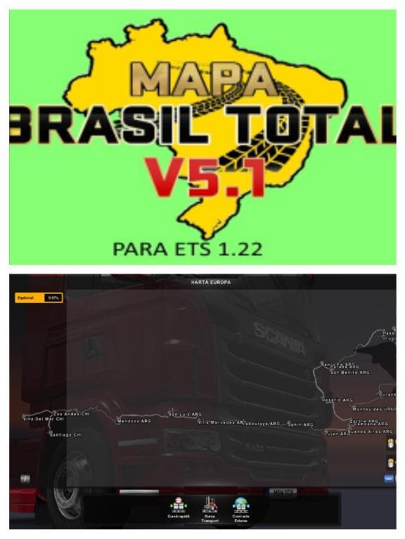 BRAZIL MAP V5.1 – Maps mod for Euro Truck Simulator 2