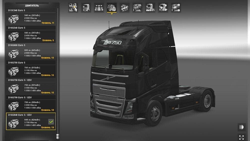 ENGINES 799 AND 848 HP – Parts mod for Euro Truck Simulator 2