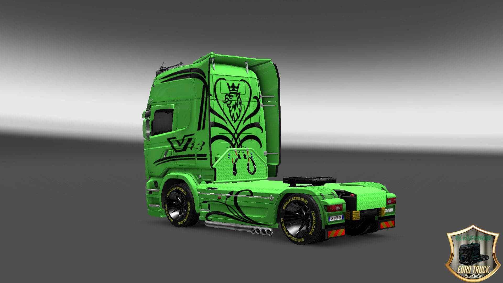 SCANIA STREAMLINE GREEN SKIN - ETS2 mods download – skins screenshot 2