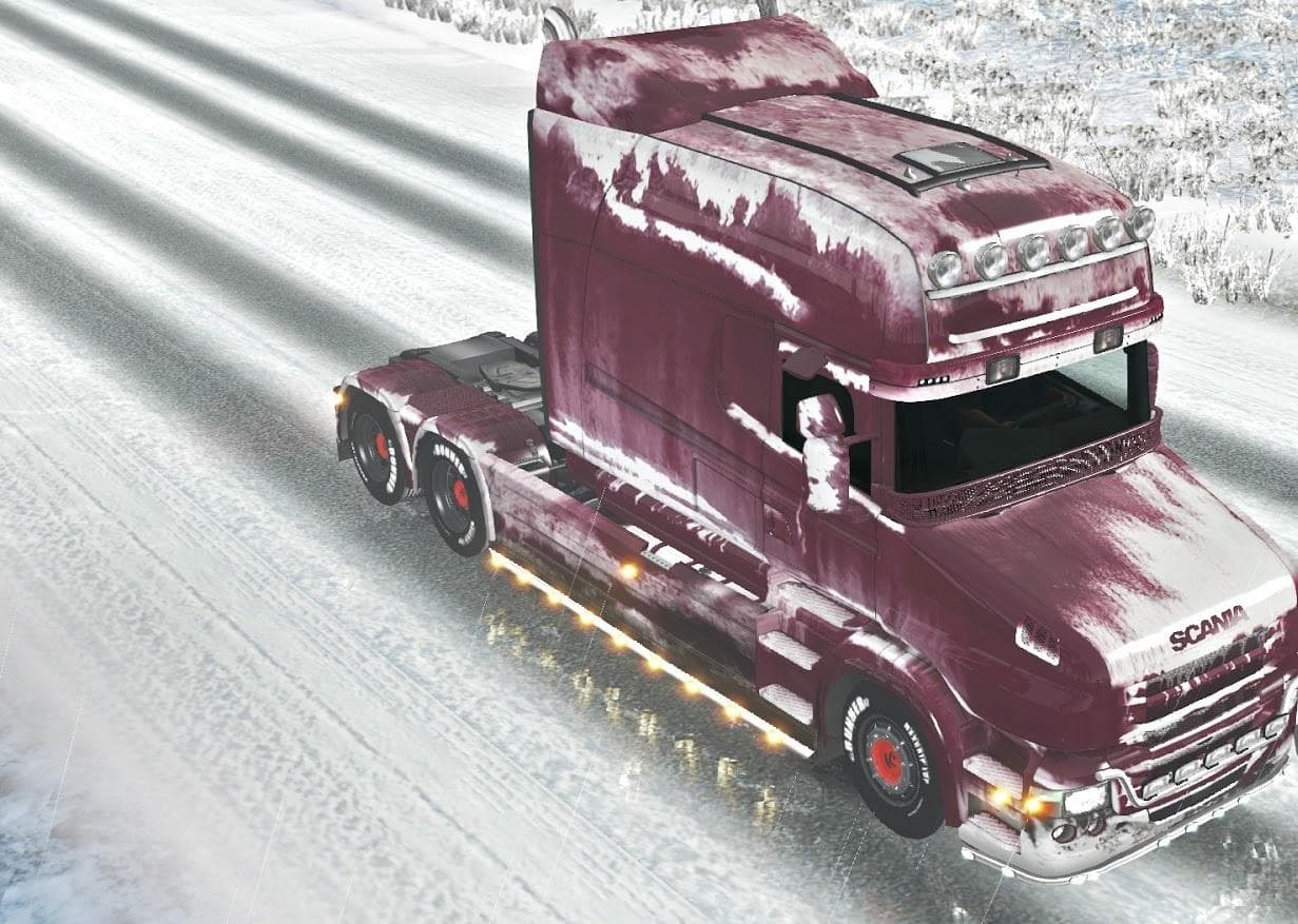SNOWY PAINT JOB FOR SCANIA T 1.22.X – Skins mod for Euro Truck Simulator 2