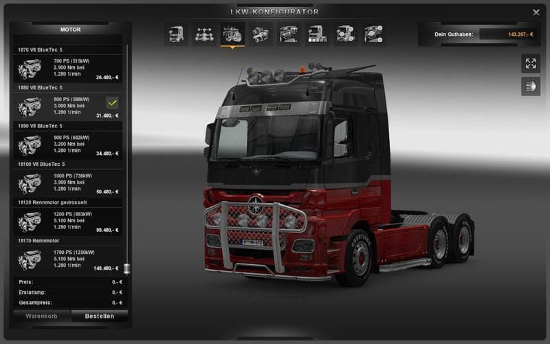 BONUS ENGINE V4.3.7 – Parts mod for Euro Truck Simulator 2