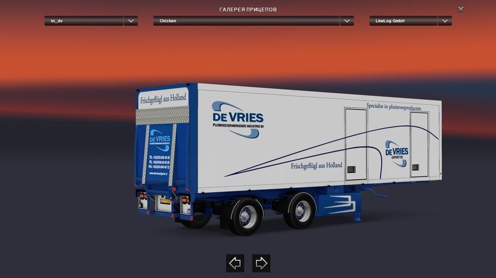 DE VRIES TRAILER 1.22.X – Trailers mod for Euro Truck Simulator 2