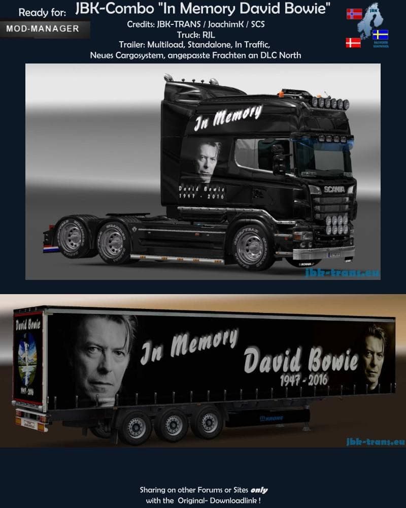 JBK-COMBO IN MEMORY DAVID BOWIE V1 – Trailers mod for Euro Truck Simulator 2